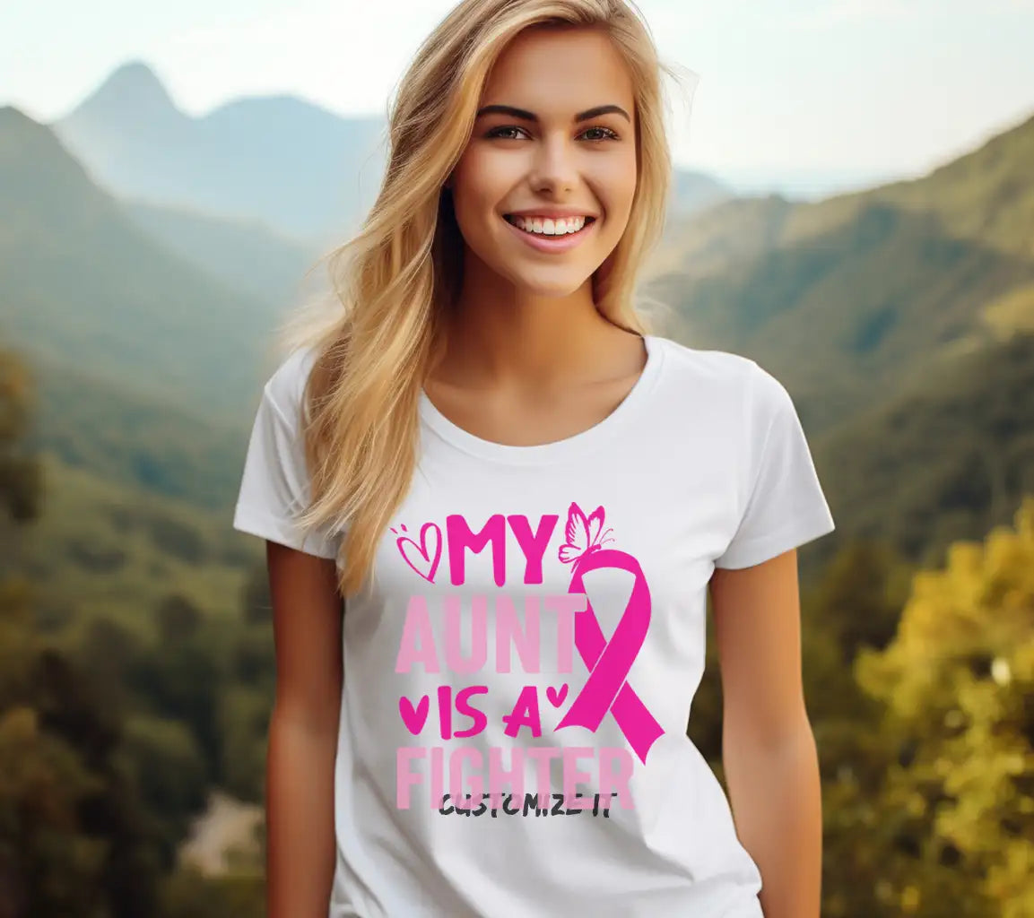 My Aunt Is A Fighter Pink Ribbon SVG for Breast Cancer Awareness SVG