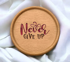 Pink & Black Never Give Up Breast Cancer Awareness SVG SVG
