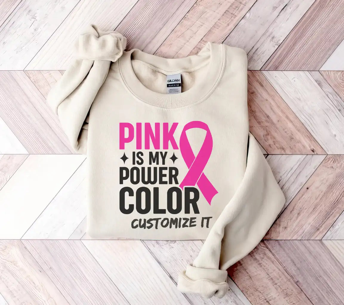 Pink Power Color Ribbon SVG - Breast Cancer Awareness Design SVG