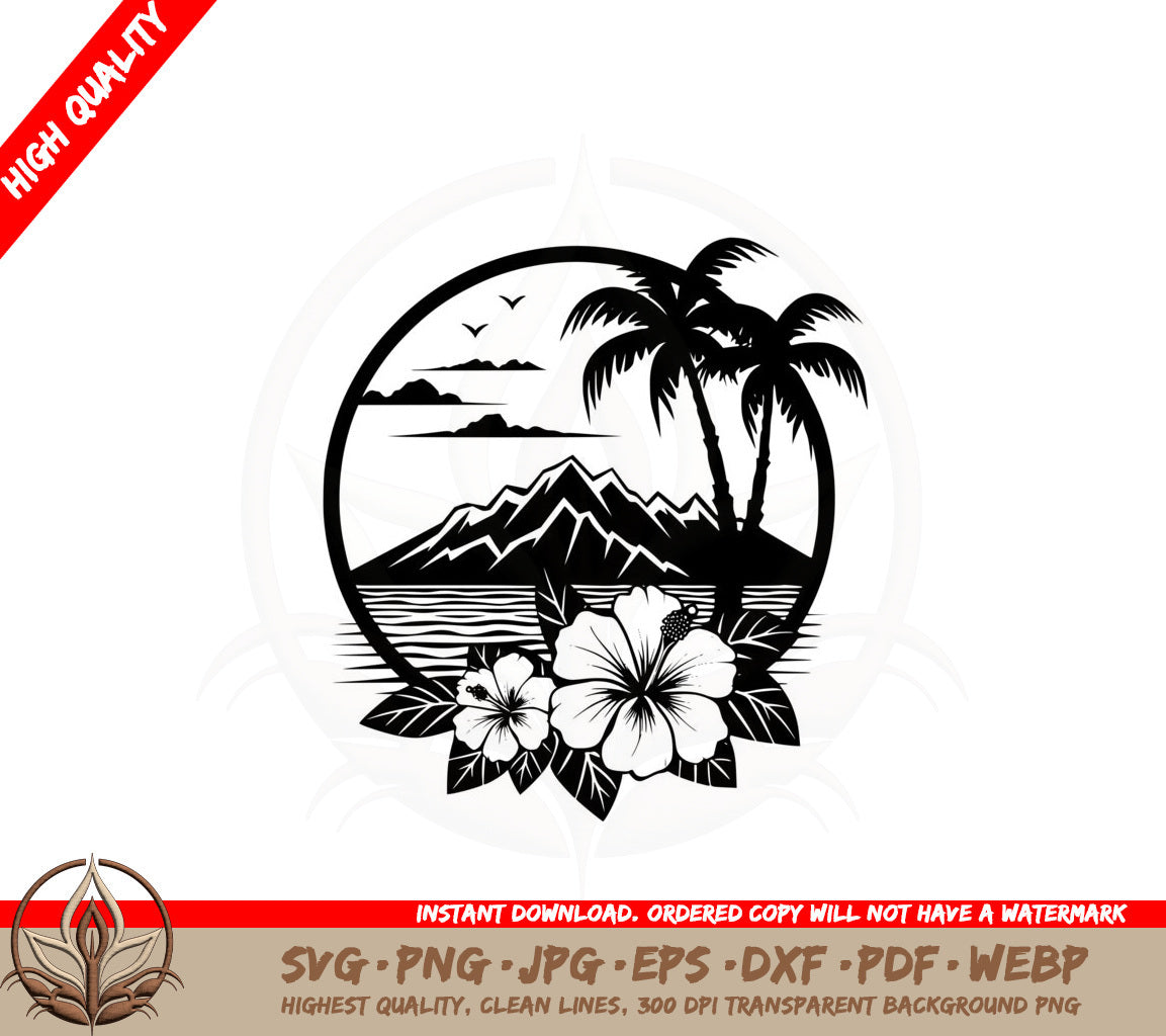 Breathtaking Island Scene SVG 