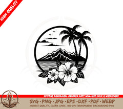 Breathtaking Island Scene SVG 