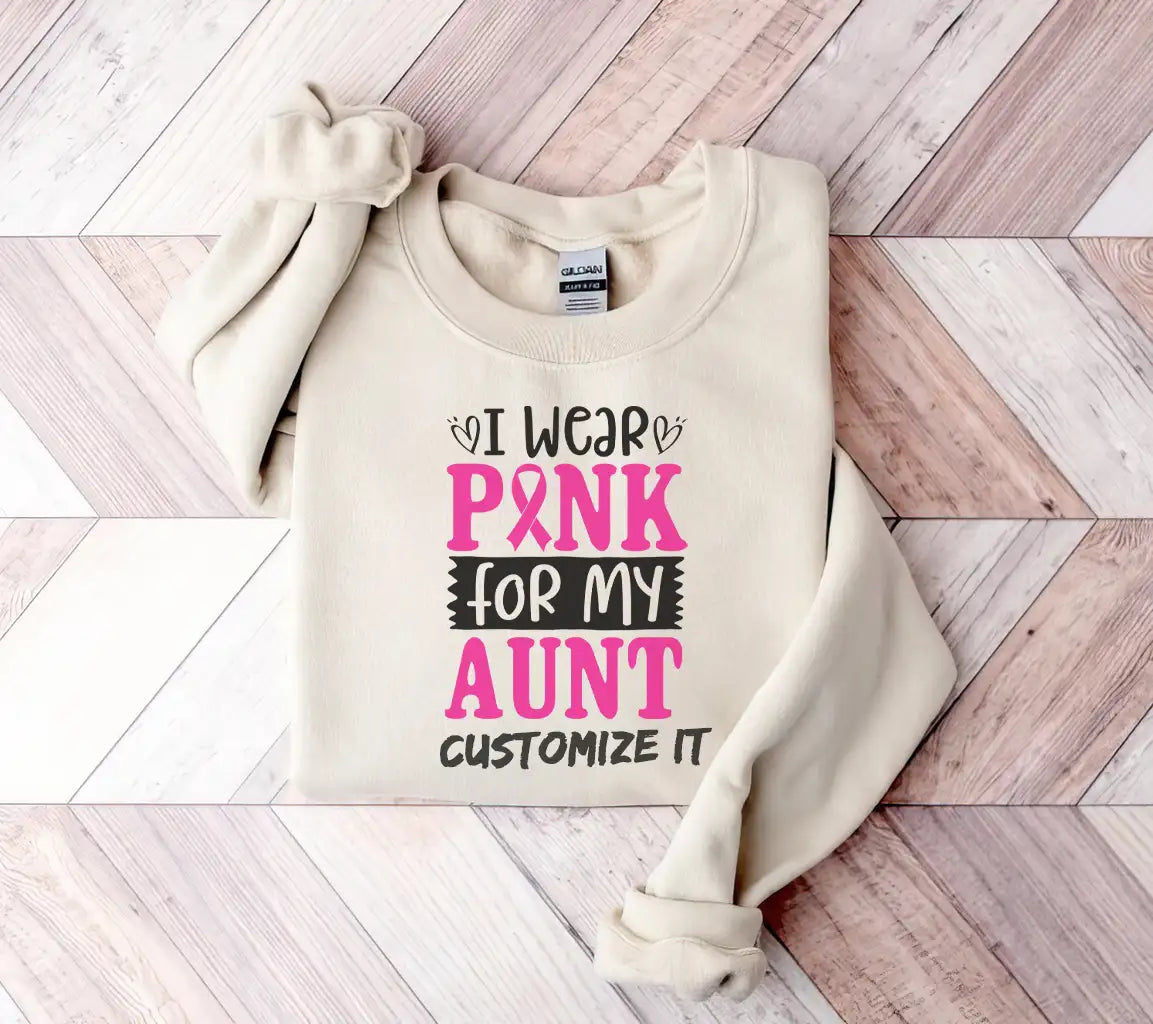 I Wear Pink For My Aunt SVG - Breast Cancer Awareness Support SVG