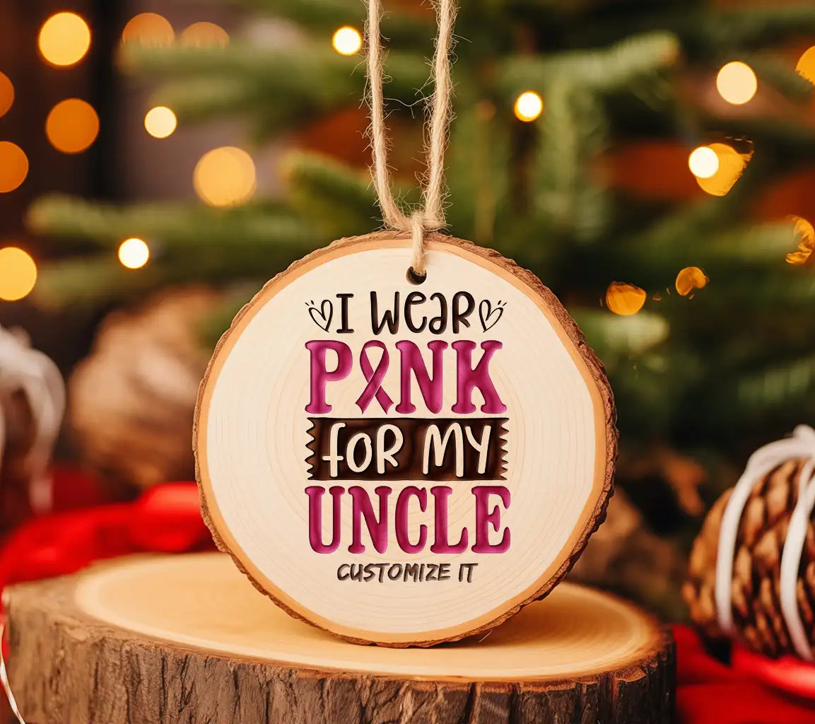 I Wear Pink For My Uncle SVG - Breast Cancer Awareness Poster SVG
