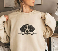  Brittany Spaniel Peeking Over Wall SVG SVG