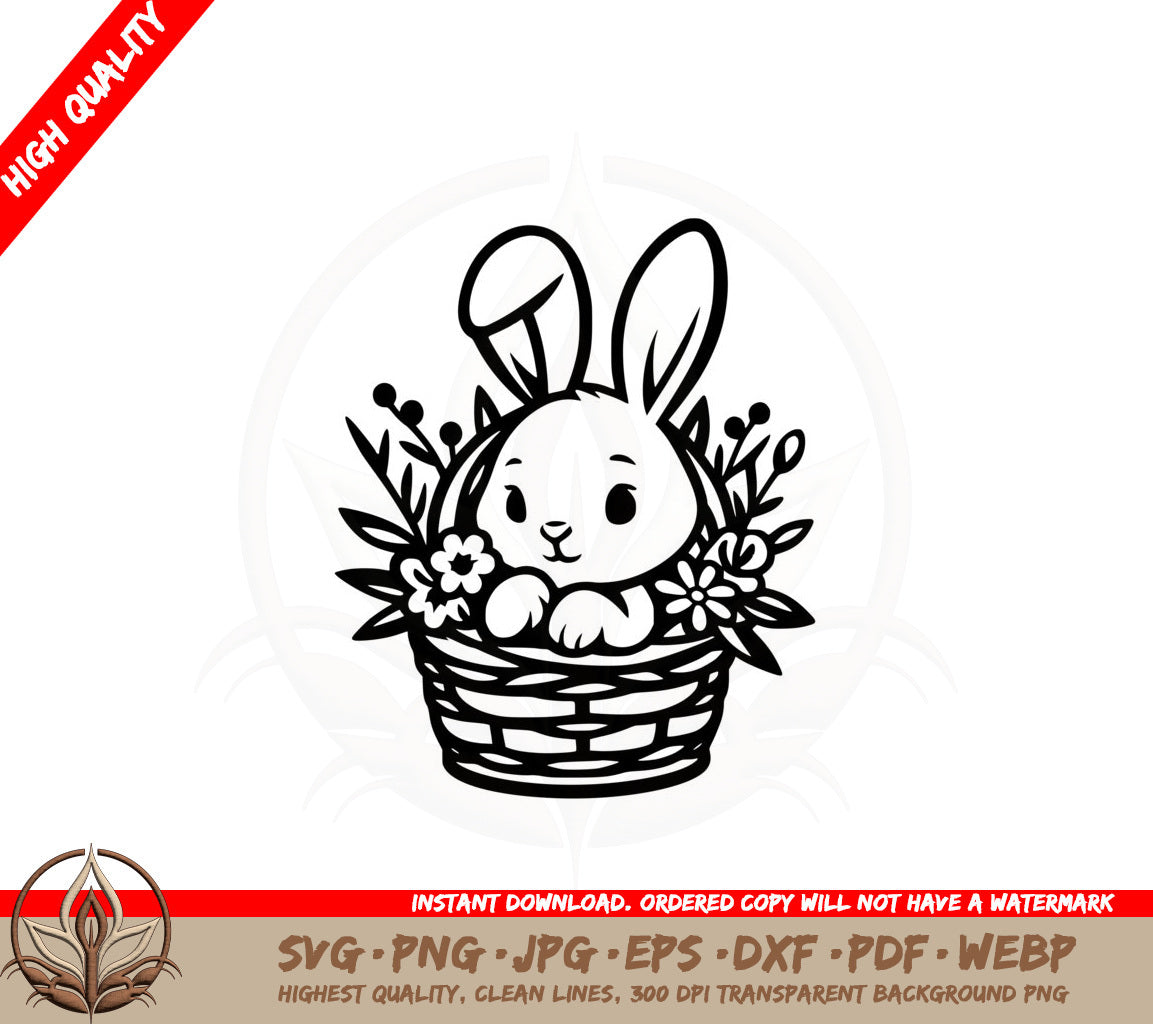 Bunny Floral Basket SVG 