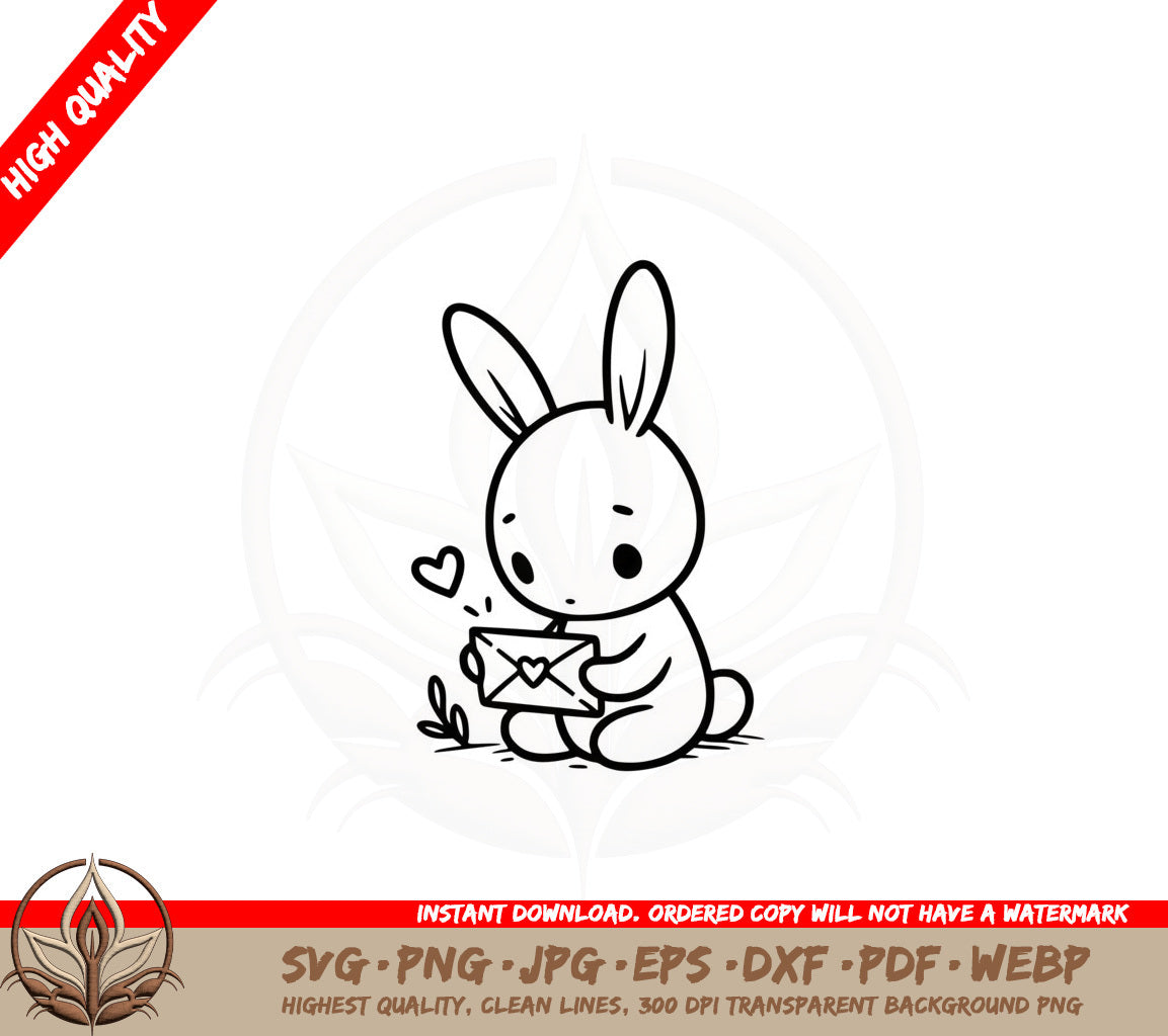 Bunny Love Note SVG 