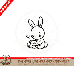 Bunny Love Note SVG 