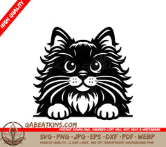  A Cats Face SVG - Bushy Whisker Stare SVG