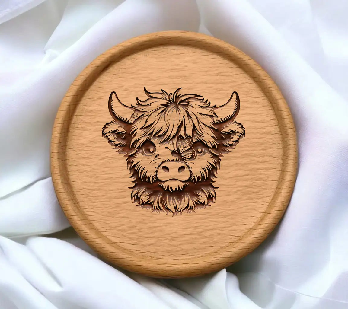 Butterfly Kissed Highland Cow