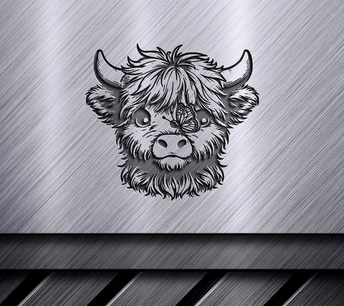 Butterfly Kissed Highland Cow
