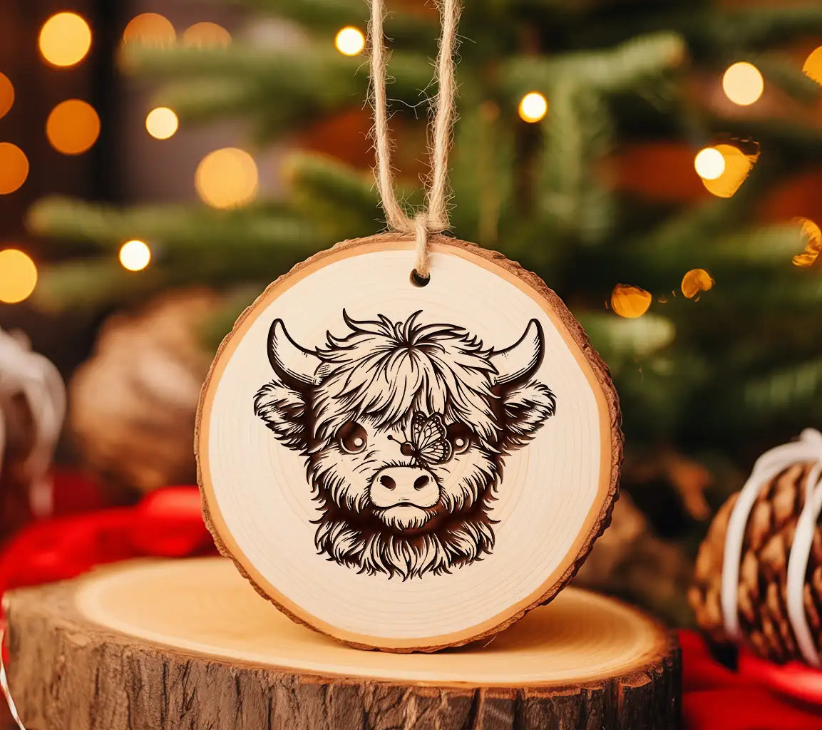 Butterfly Kissed Highland Cow