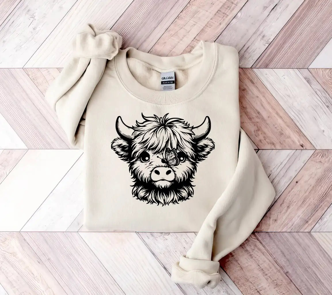 Butterfly Kissed Highland Cow