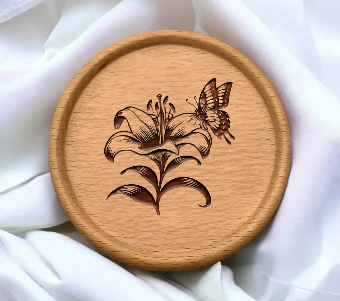 Butterfly On Lily