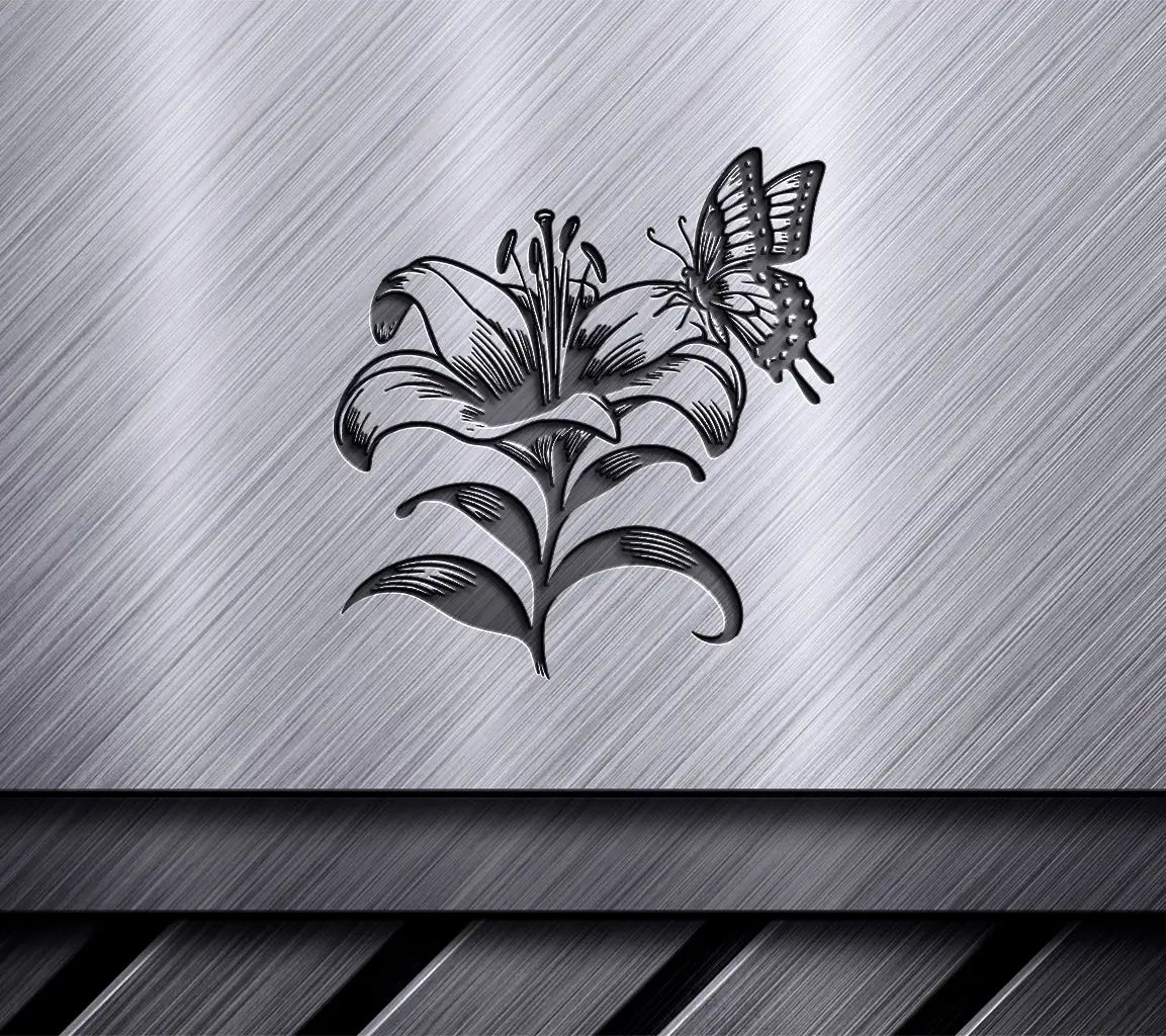 Butterfly On Lily