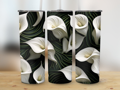 Calla Lily 20 oz Skinny Tumbler Wrap Design | Seamless 3D Design | Instant Download PNG - Gabe Atkins Designs