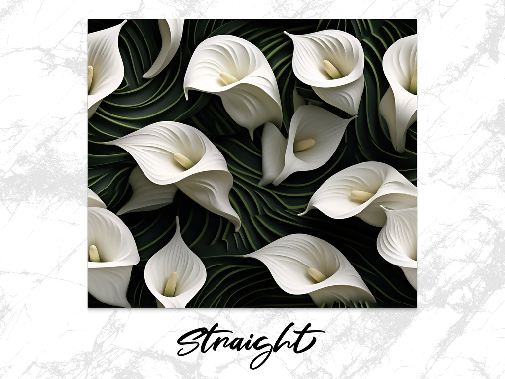 Calla Lily 20 oz Skinny Tumbler Wrap Design | Seamless 3D Design | Instant Download PNG - Gabe Atkins Designs