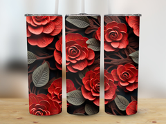 Camellia Flower 20 oz Skinny Tumbler Sublimation Design | Seamless 3D Design | Instant Download PNG - Gabe Atkins Designs