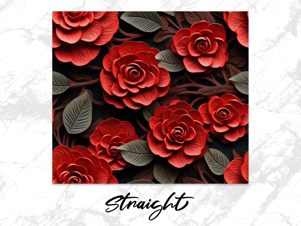 Camellia Flower 20 oz Skinny Tumbler Sublimation Design | Seamless 3D Design | Instant Download PNG - Gabe Atkins Designs