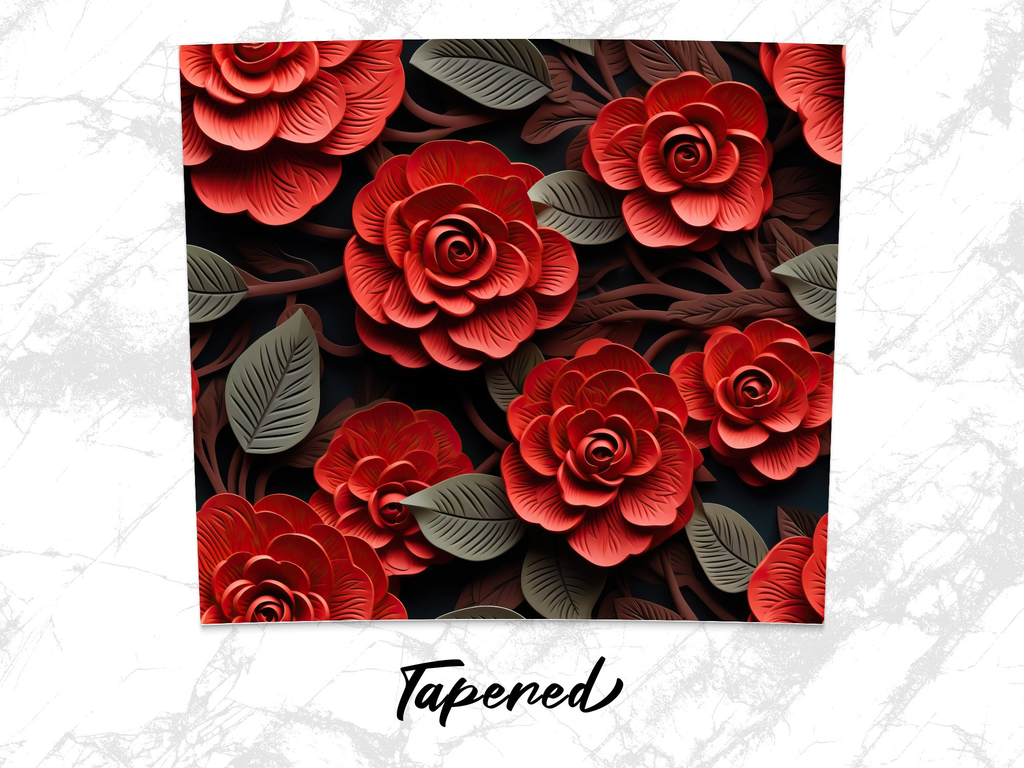 Camellia Flower 20 oz Skinny Tumbler Sublimation Design | Seamless 3D Design | Instant Download PNG - Gabe Atkins Designs