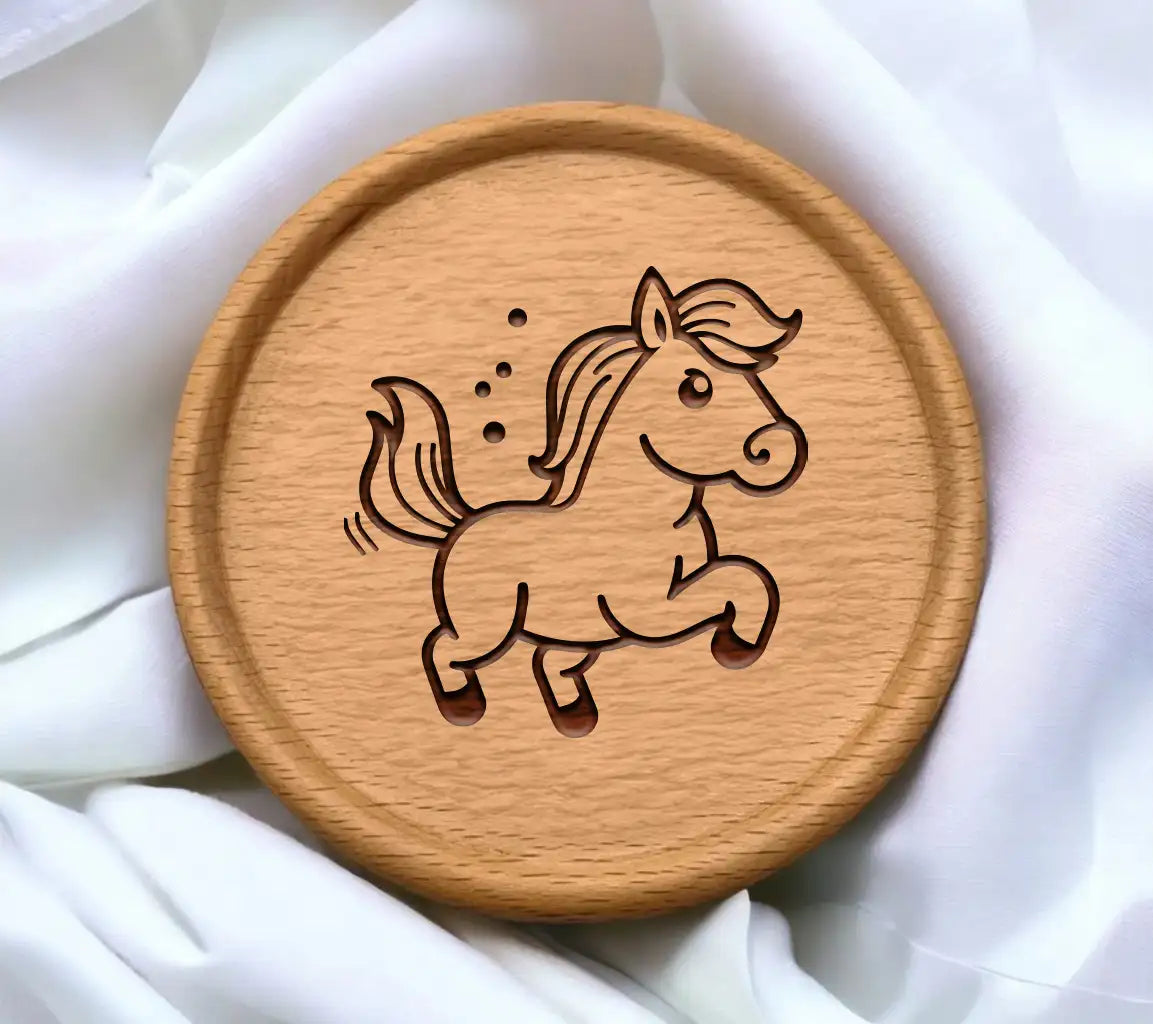 Cartoon Horse Running On White Background Vector Illustration In Flat Style