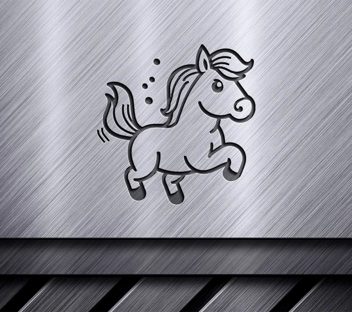Cartoon Horse Running On White Background Vector Illustration In Flat Style