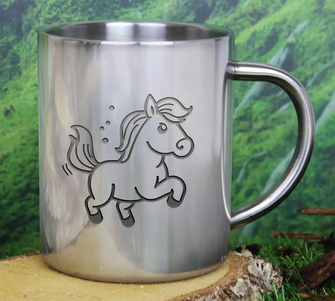 Cartoon Horse Running On White Background Vector Illustration In Flat Style
