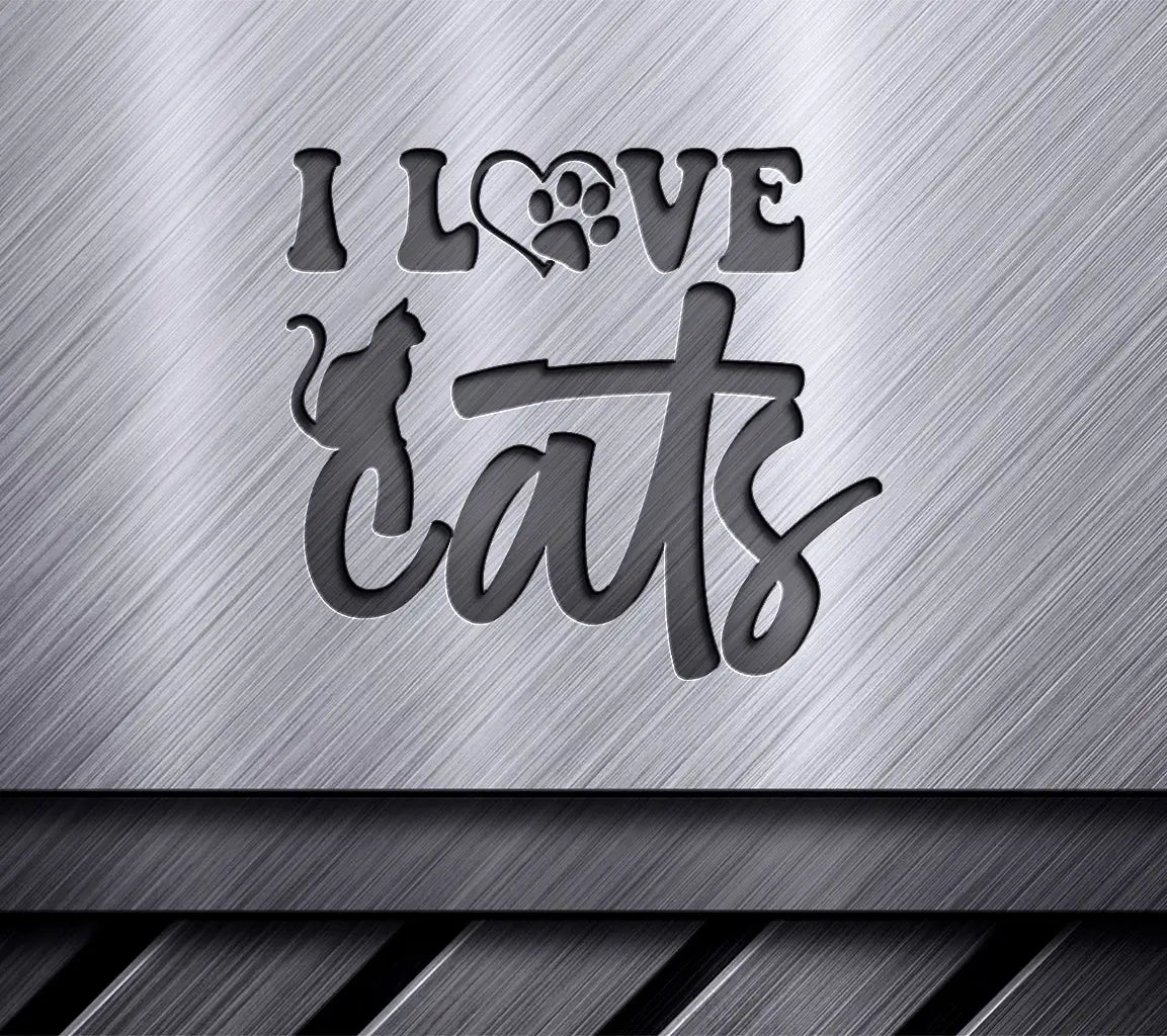  I Love Cats Silhouette SVG Design SVG