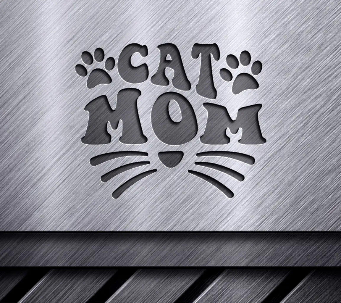  Cat Mom SVG Logo - Paw Prints & Whiskers SVG