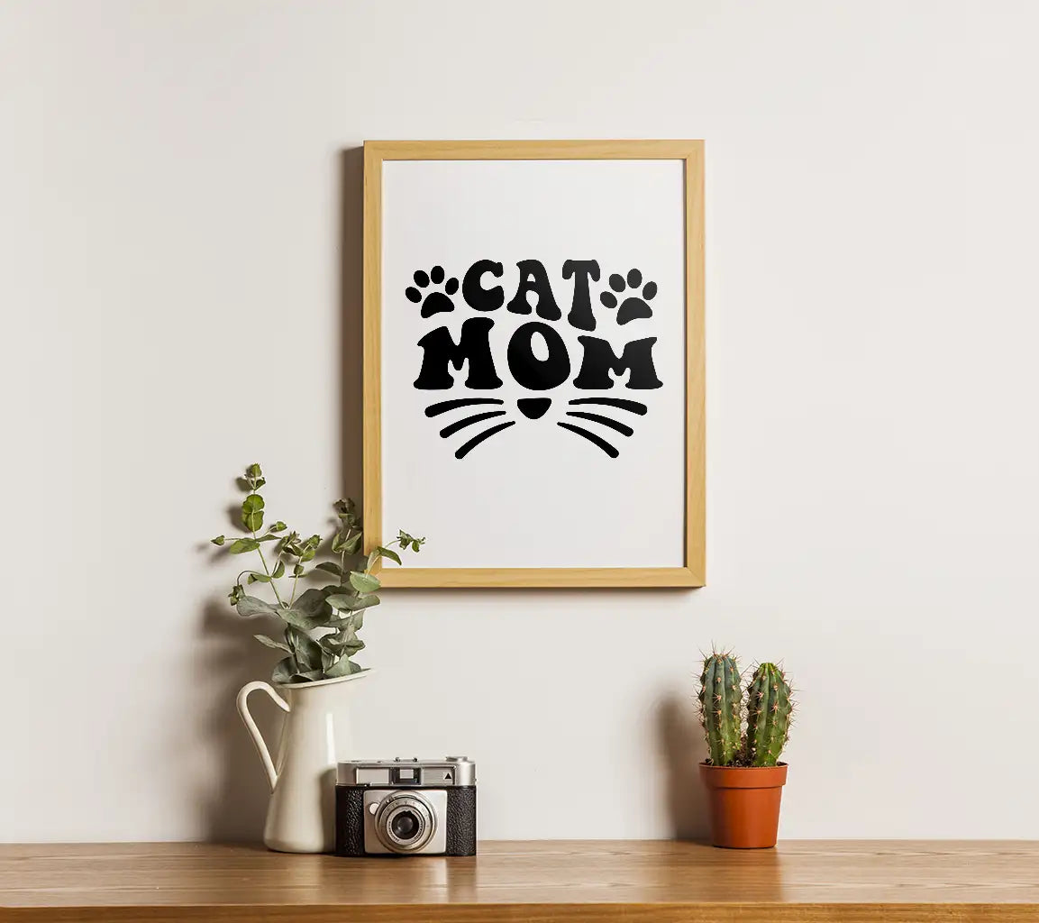  Cat Mom SVG Logo - Paw Prints & Whiskers SVG