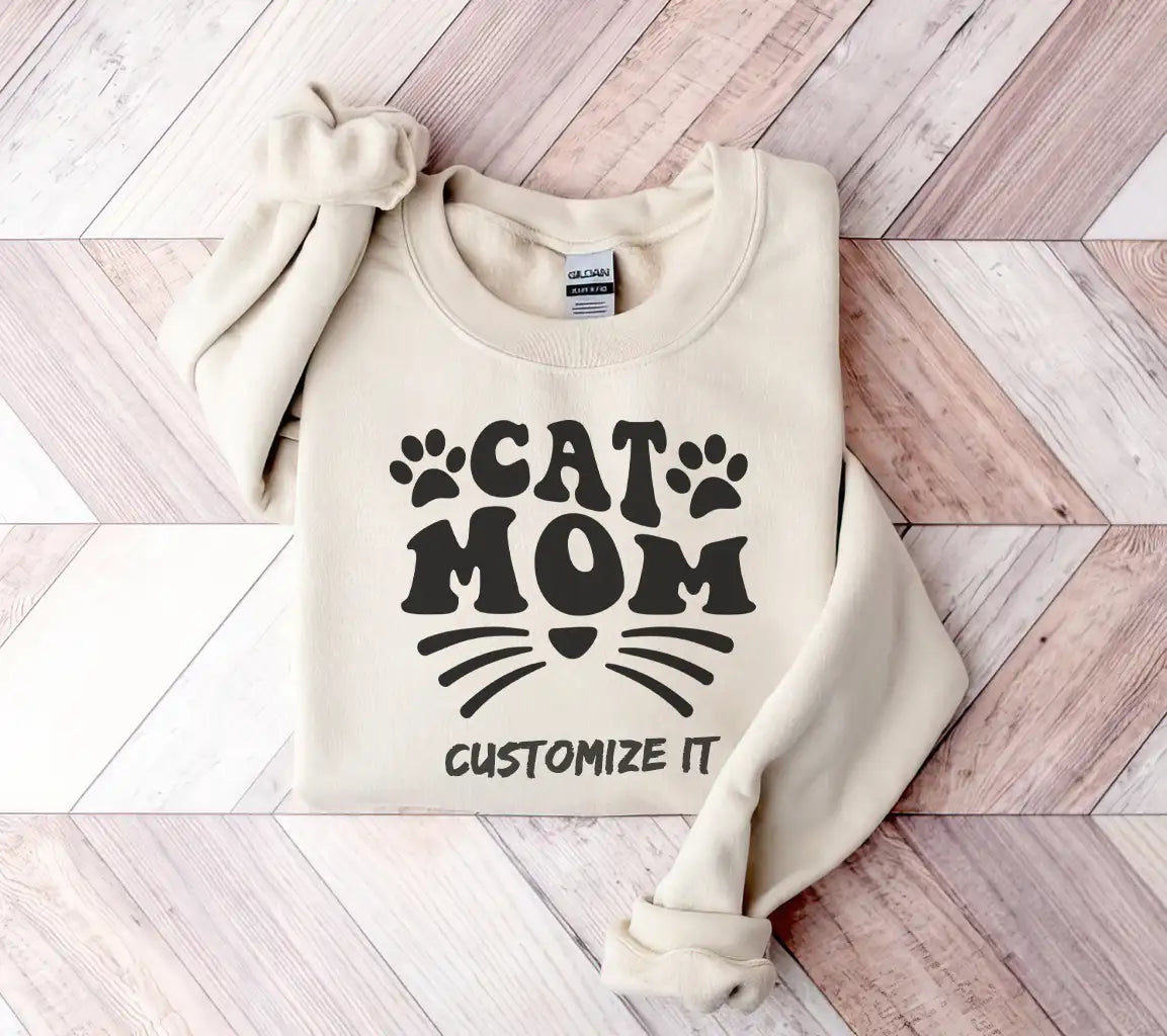  Cat Mom SVG Logo - Paw Prints & Whiskers SVG