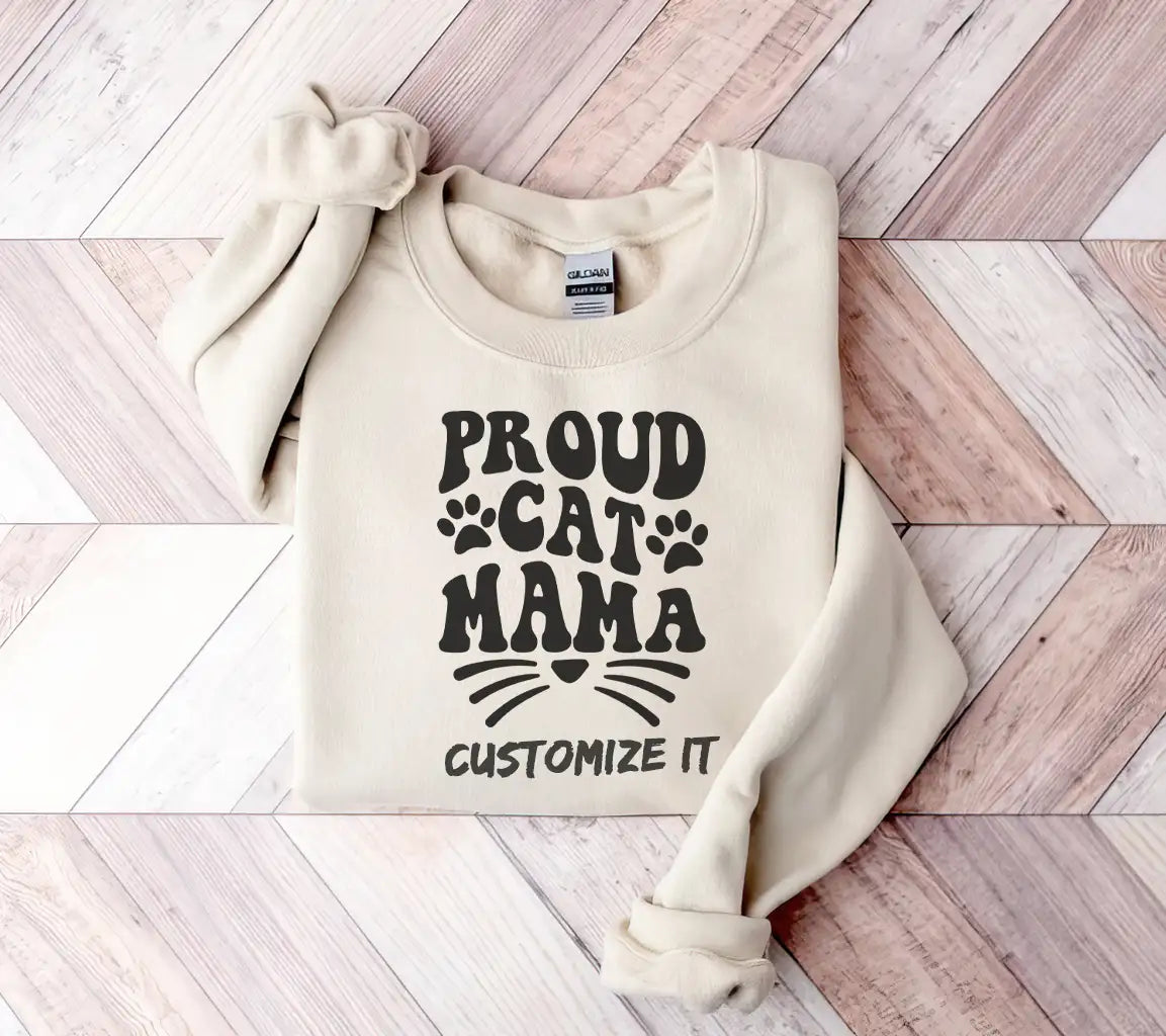 Proud Cat Mama Silhouette SVG -  Paw Print Design SVG