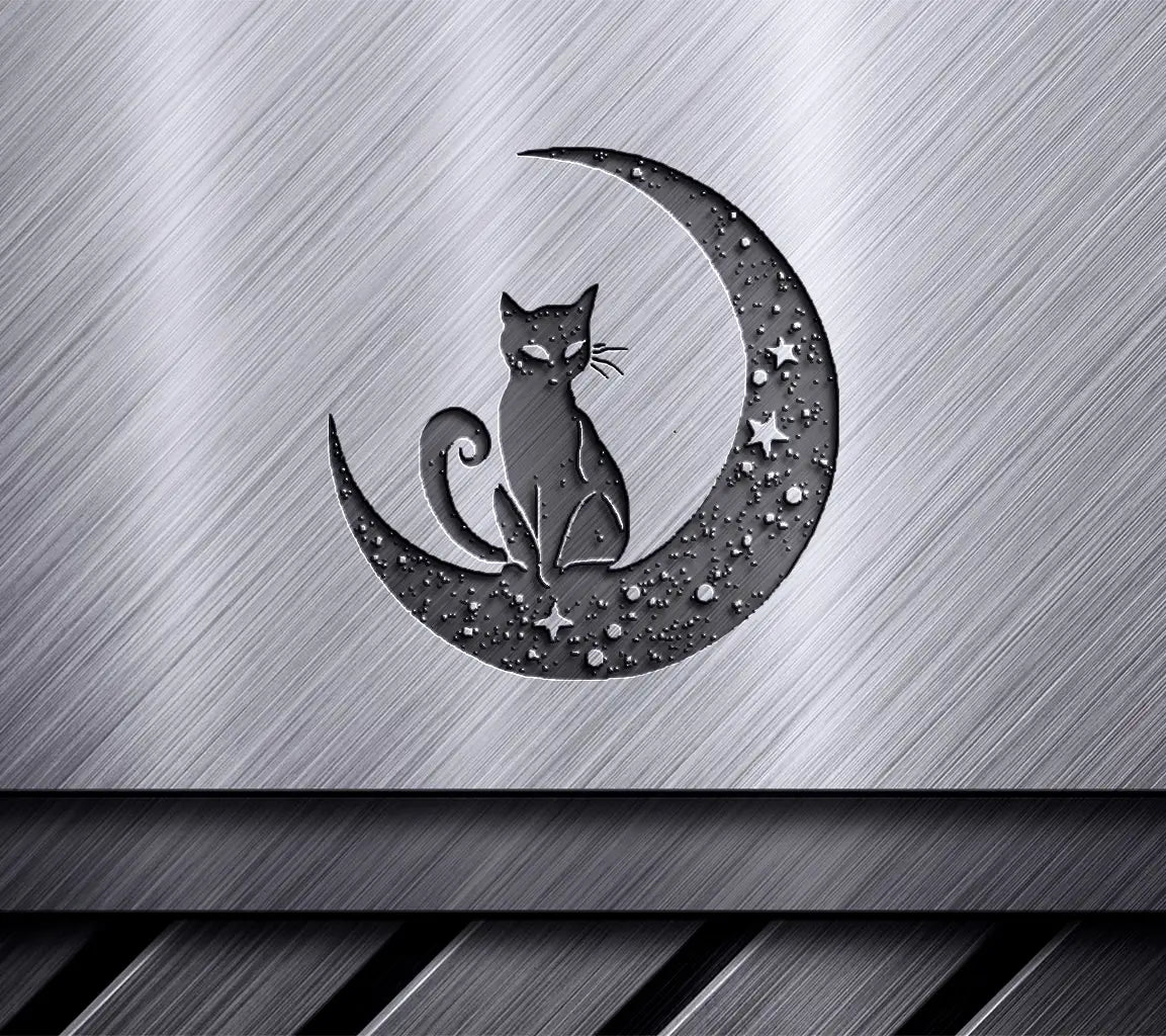 Cat In Crescent Moon