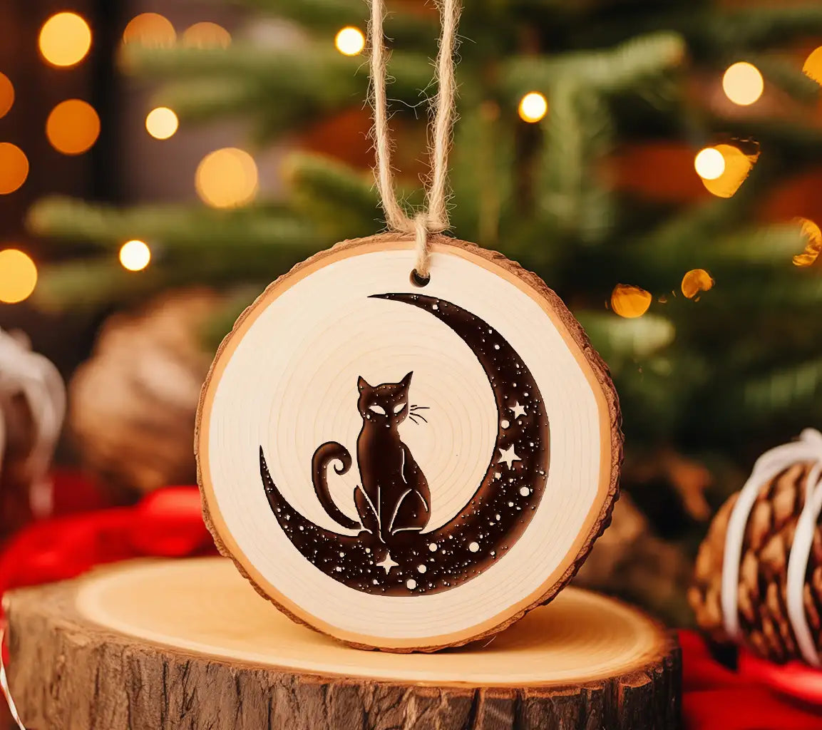 Cat In Crescent Moon