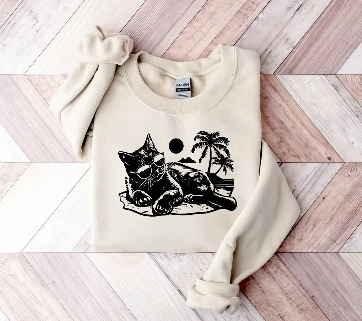 Cat On The Beach