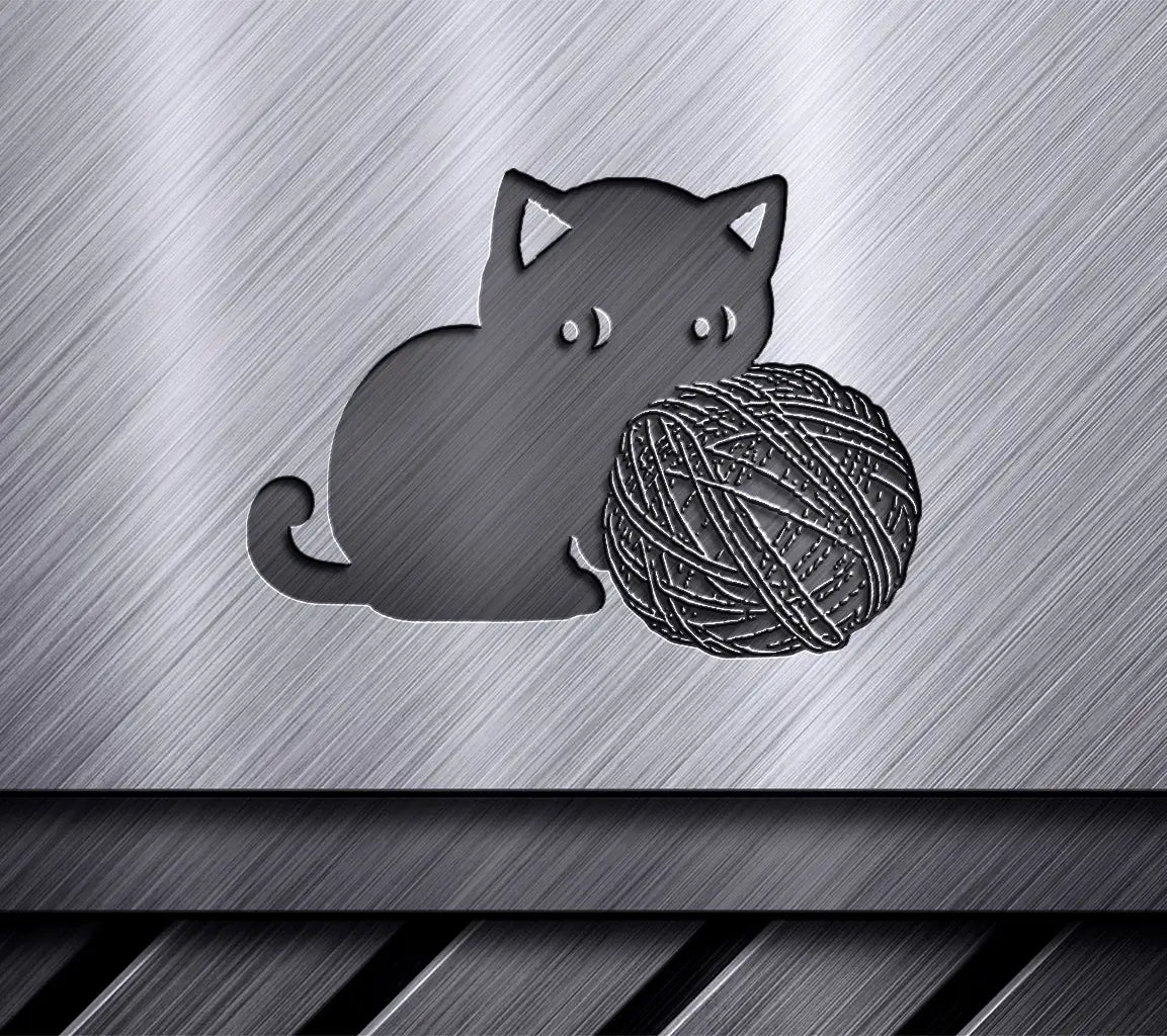 Cat With Ball Of Yarn