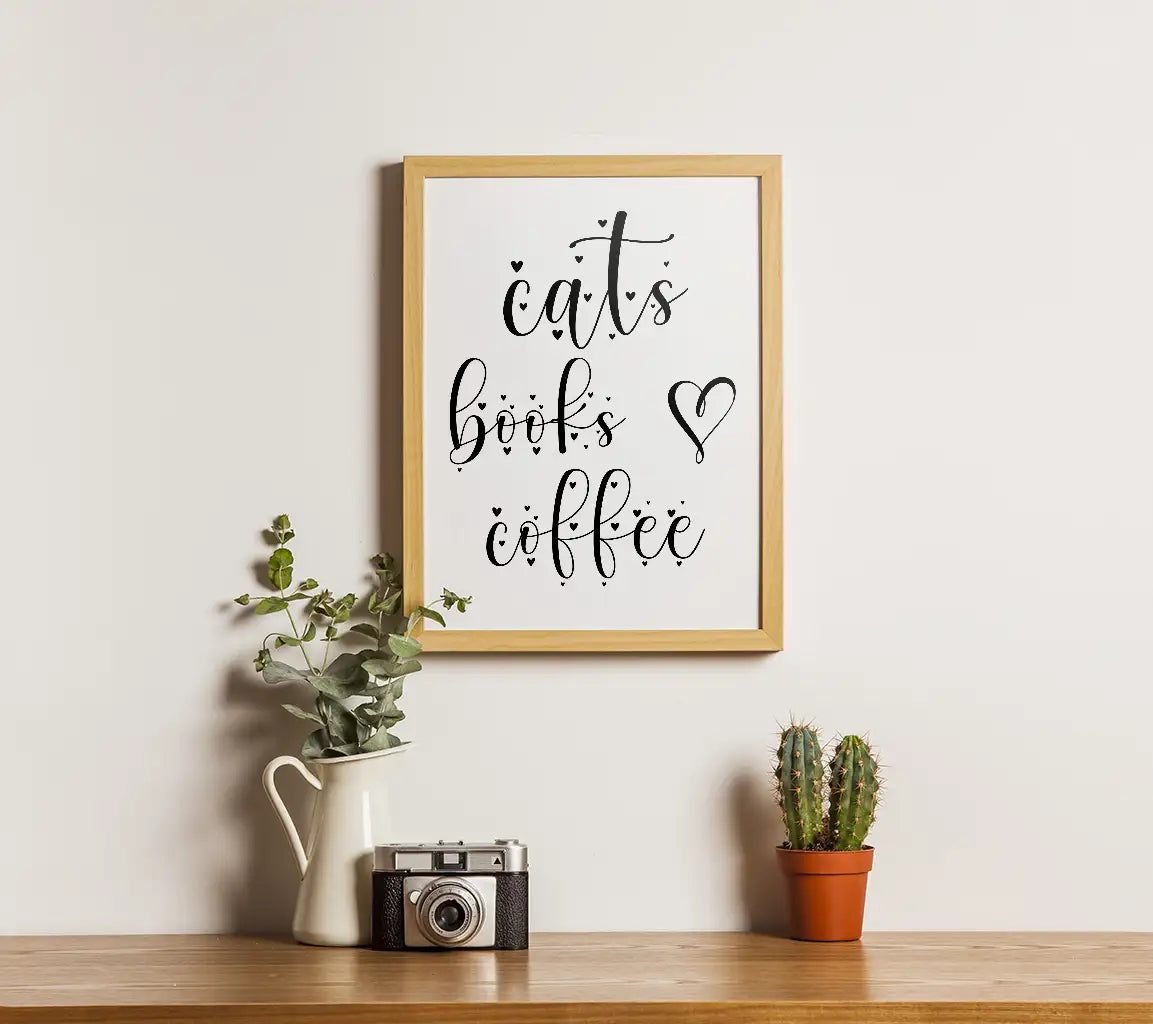  Cat, Book, Coffee SVG Design SVG