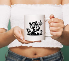 Cheerful Raccoon Butterfly Frolic