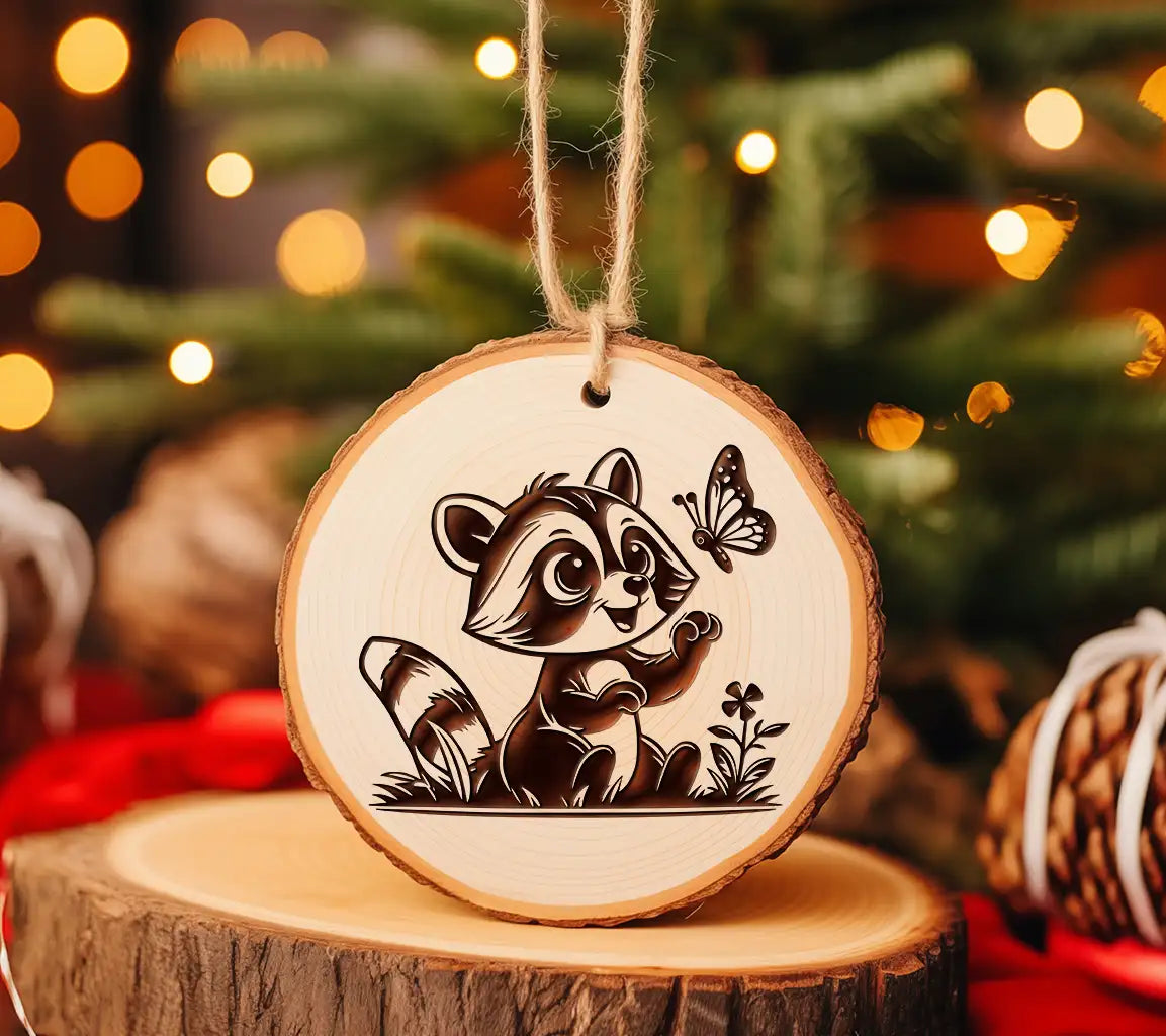 Cheerful Raccoon Butterfly Frolic