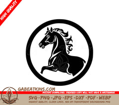 A Horse In A Circle SVG - Chess Black and White Isolated Icon Vector illustration SVG