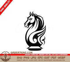  A Horses Head SVG - Chess Knight logo vector illustration Chess Knight vector Icon and Sign SVG