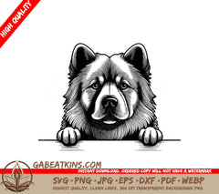 Chow Chow Peeking Over Wall -  Dog SVG SVG