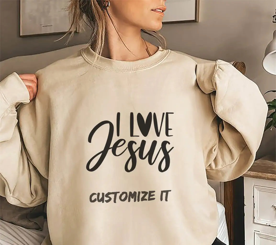 I Love Jesus SVG Cut File - Black Text on White Background SVG