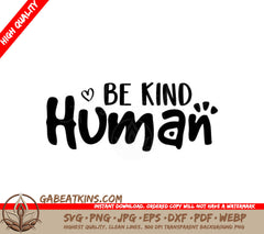 Be Kind Human  Heart Logo SVG - Christian Design SVG