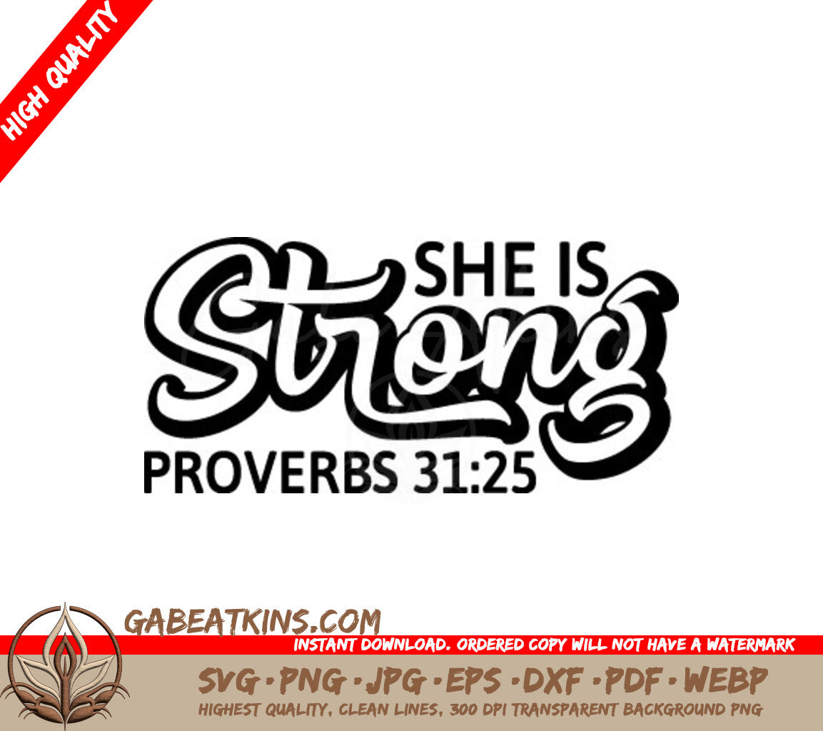 She Is Strong  Christian Logo SVG SVG