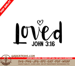 Christian Loved Heart SVG - White Background SVG