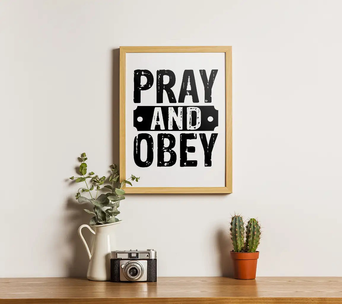 Pray & Obey SVG -  Christian T-Shirt Design SVG