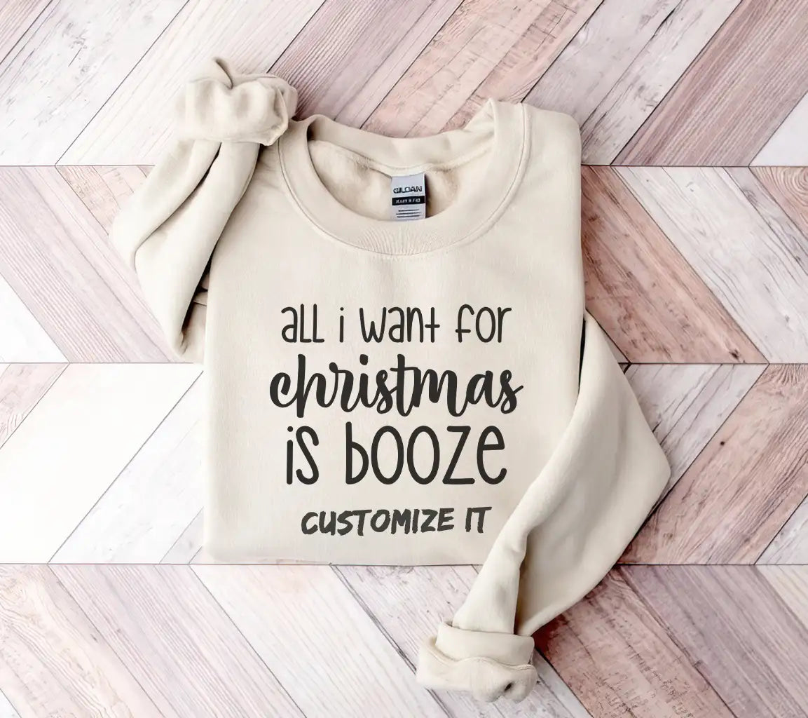All I Want For Christmas Is Booze SVG Design SVG