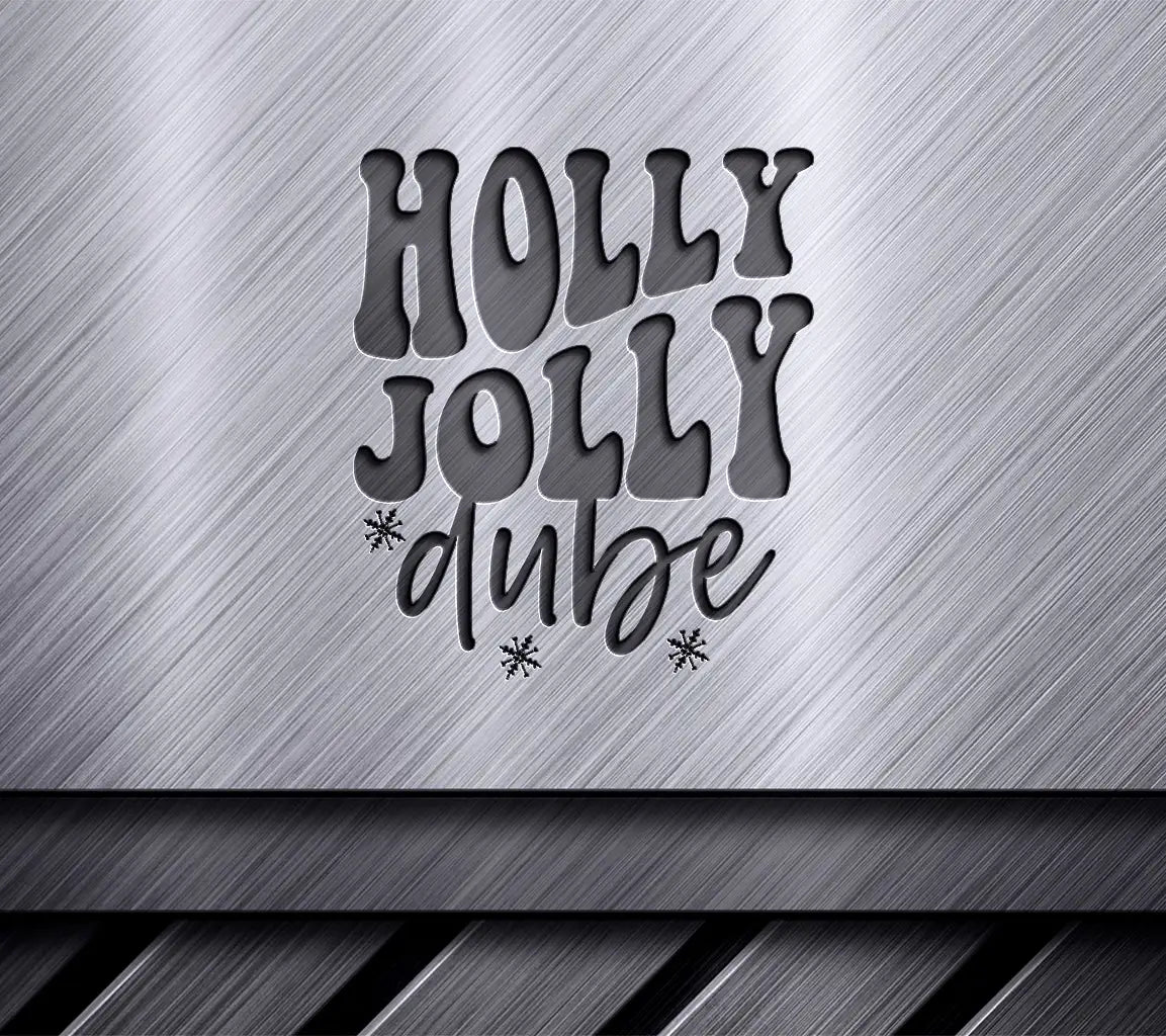 Holly Jolly Dube Red & Pink Christmas SVG SVG
