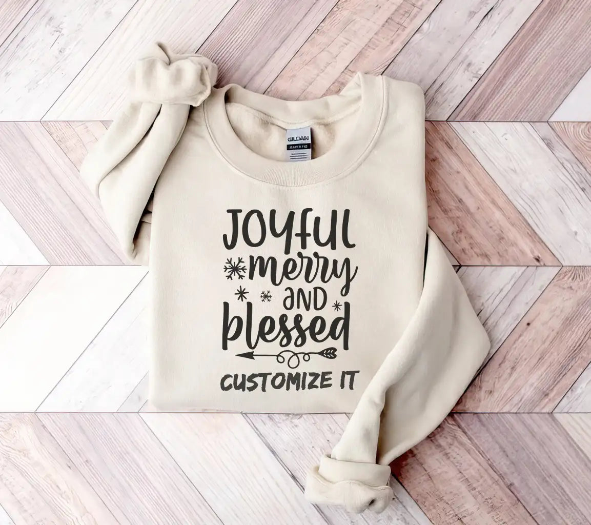 Joyful Merry & Blessed Christmas SVG with Snowflakes & Arrow SVG