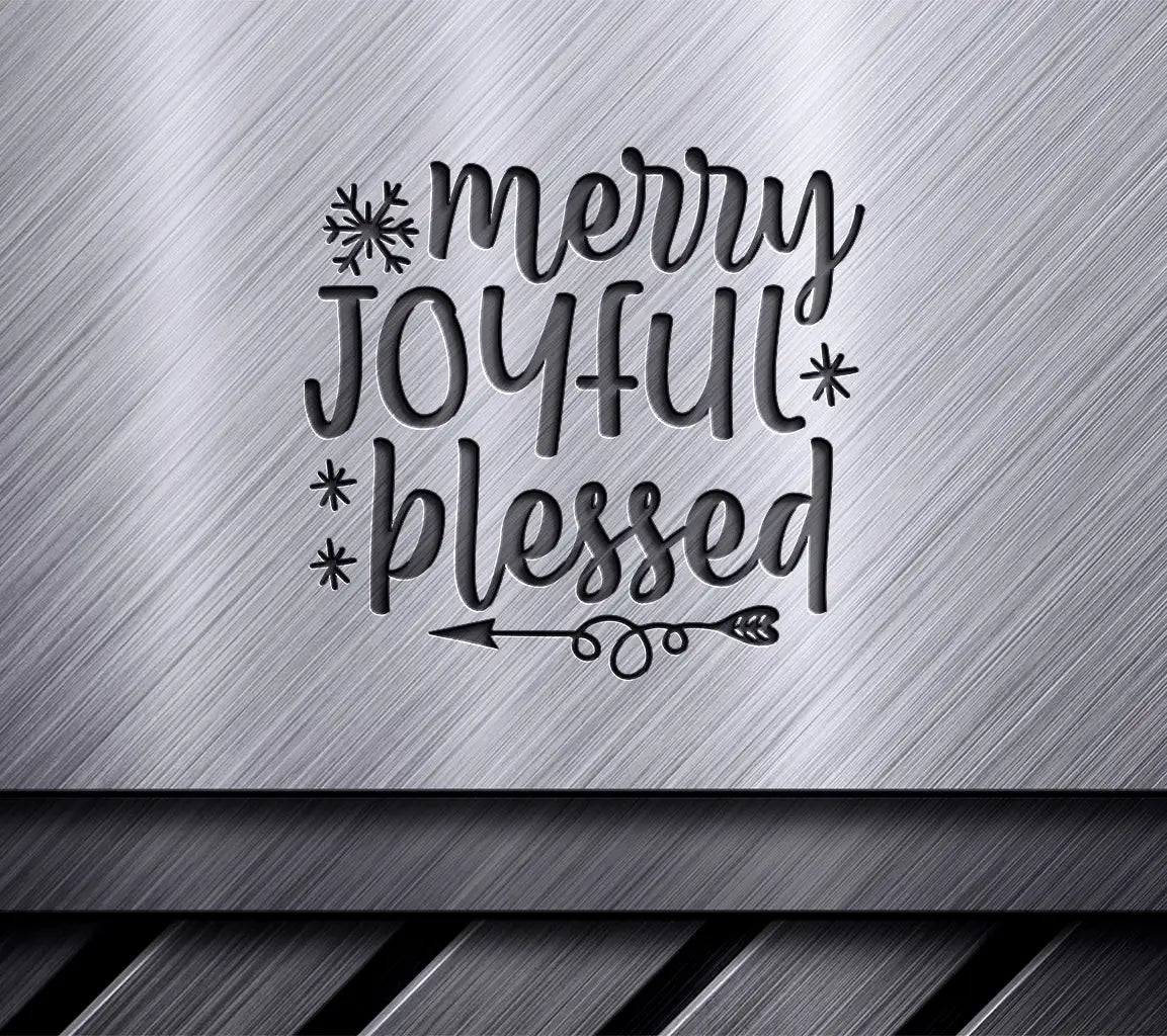 Merry Joyful Blessed Christmas SVG with Snowflakes & Arrow SVG